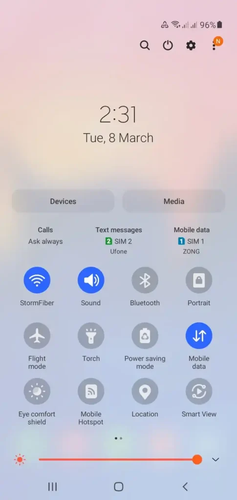 turn on mobile data