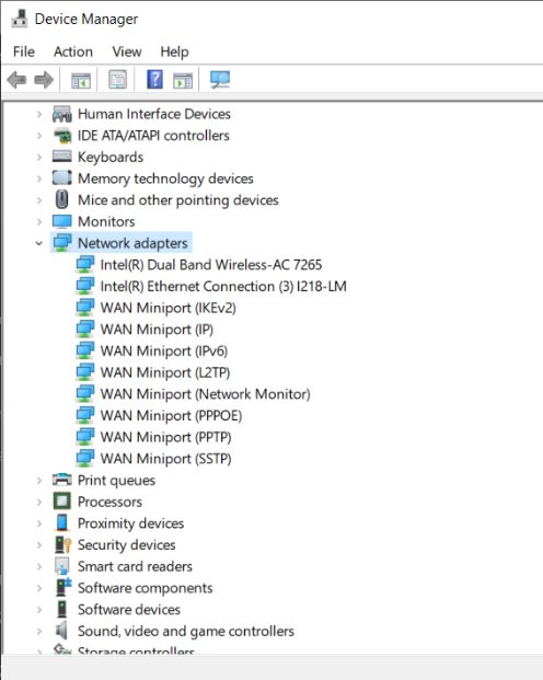 device manager screenshot