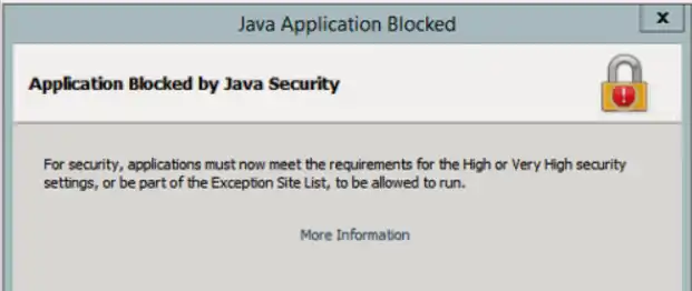java application blocked 