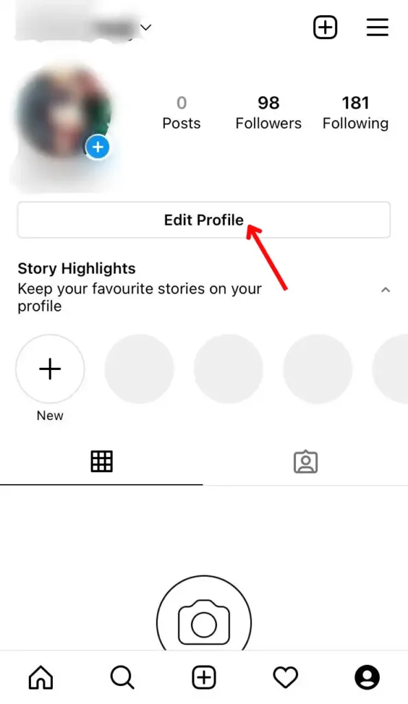 click edit profile button