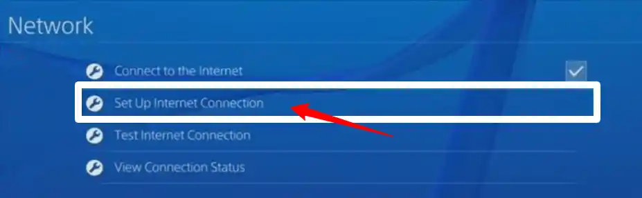 PS4 setup internet connection 